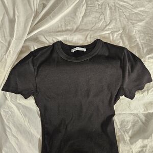 Zara Charcoal Ribbed Top